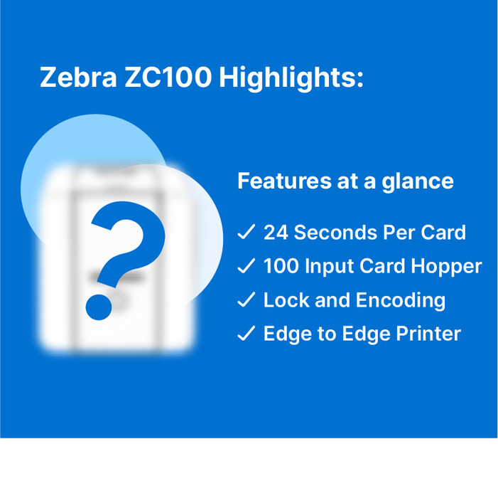 Zebra ZC100 ID Card Printer (with USB)