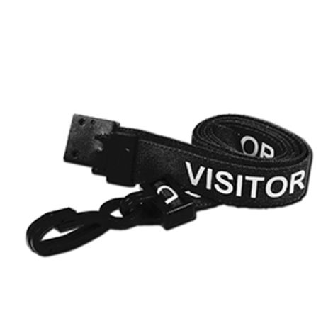 Recycled 15mm Visitor Pre Printed Lanyards with Metal Lobster Clip or Plastic J Clip (Pack of 100)