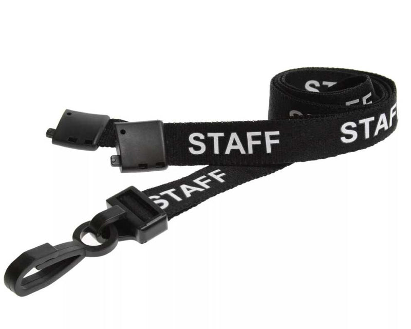 Recycled 15mm Staff Pre Printed Lanyards with Metal Lobster Clip or Plastic J Clip (Pack of 100)