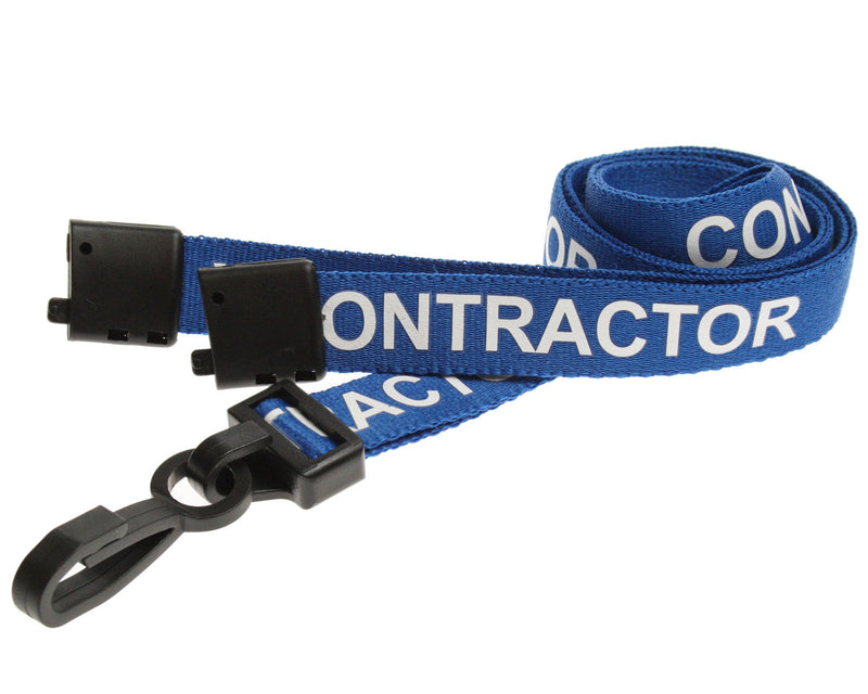 Recycled 15mm Contractor Lanyards with Metal Lobster Clip or Plastic J Clip (Pack of 100)