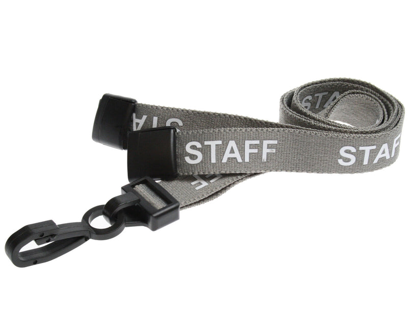 Recycled 15mm Staff Pre Printed Lanyards with Metal Lobster Clip or Plastic J Clip (Pack of 100)