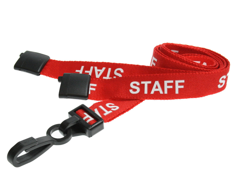Recycled 15mm Staff Pre Printed Lanyards with Metal Lobster Clip or Plastic J Clip (Pack of 100)