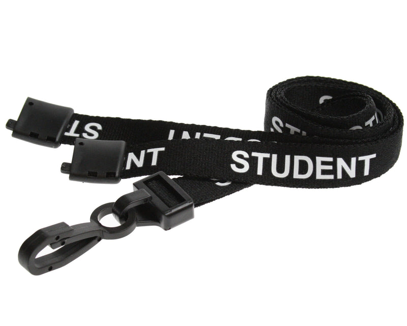 Recycled 15mm Student Lanyards with Metal Lobster Clip or Plastic J Clip (Pack of 100)
