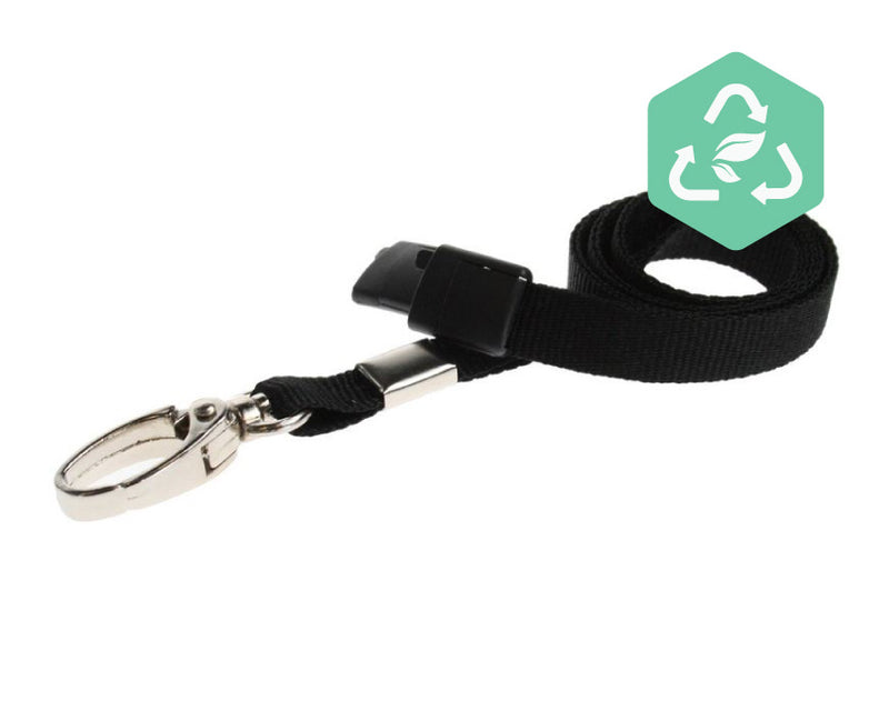 Recycled 10mm Plain Lanyards with Metal Lobster Clip or Plastic J Clip (Pack of 100)