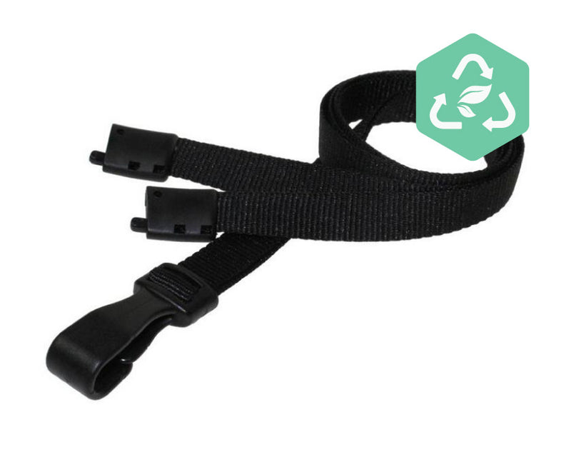 Recycled 10mm Plain Lanyards with Metal Lobster Clip or Plastic J Clip (Pack of 100)