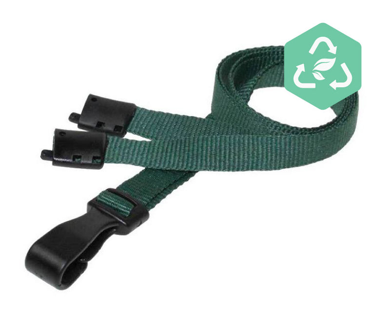 Recycled 10mm Plain Lanyards with Metal Lobster Clip or Plastic J Clip (Pack of 100)