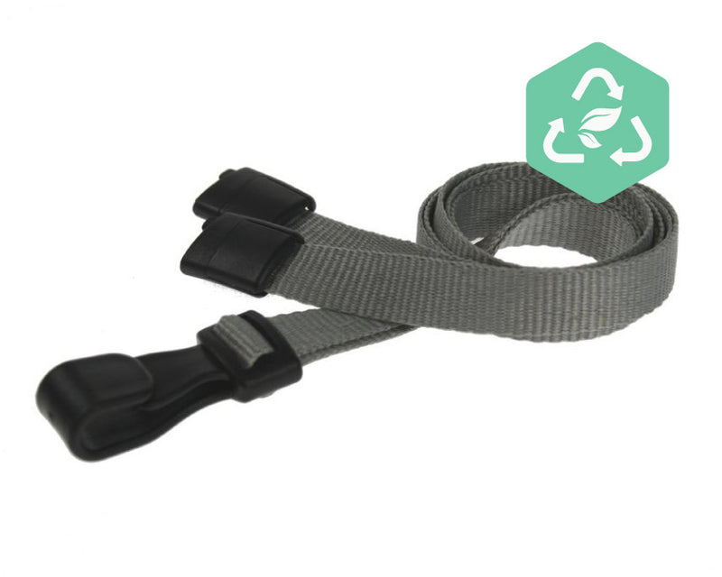 Recycled 10mm Plain Lanyards with Metal Lobster Clip or Plastic J Clip (Pack of 100)