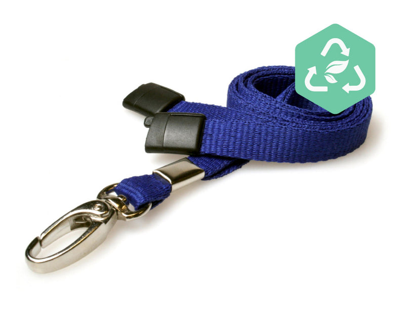 Recycled 10mm Plain Lanyards with Metal Lobster Clip or Plastic J Clip (Pack of 100)