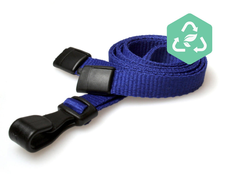 Recycled 10mm Plain Lanyards with Metal Lobster Clip or Plastic J Clip (Pack of 100)