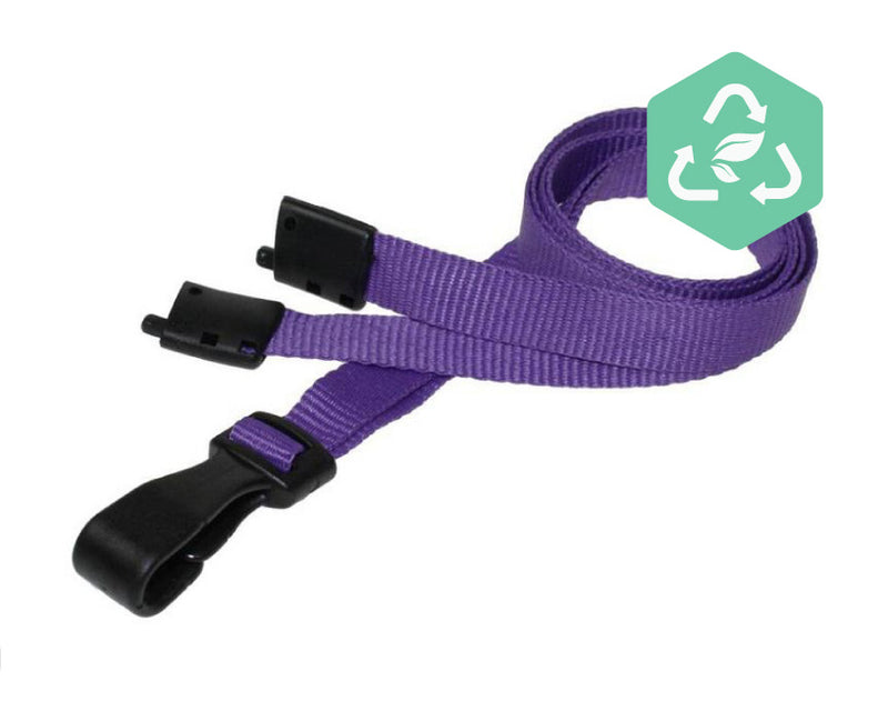 Recycled 10mm Plain Lanyards with Metal Lobster Clip or Plastic J Clip (Pack of 100)