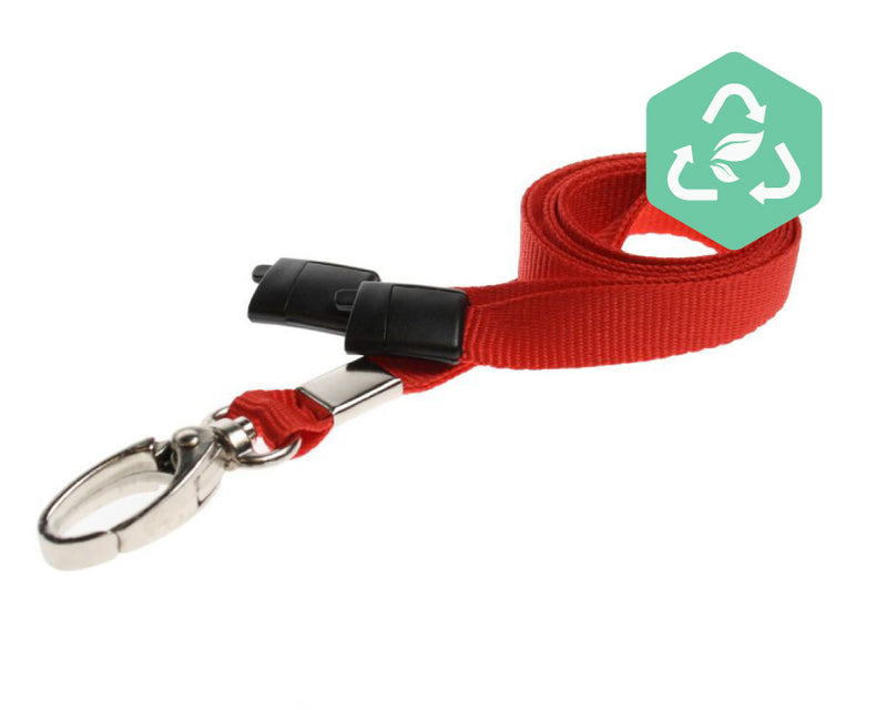 Recycled 10mm Plain Lanyards with Metal Lobster Clip or Plastic J Clip (Pack of 100)