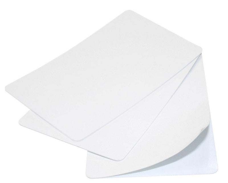 Blank White Self-Adhesive 320­/400/480-Micron Plastic Cards (Pack of 100)