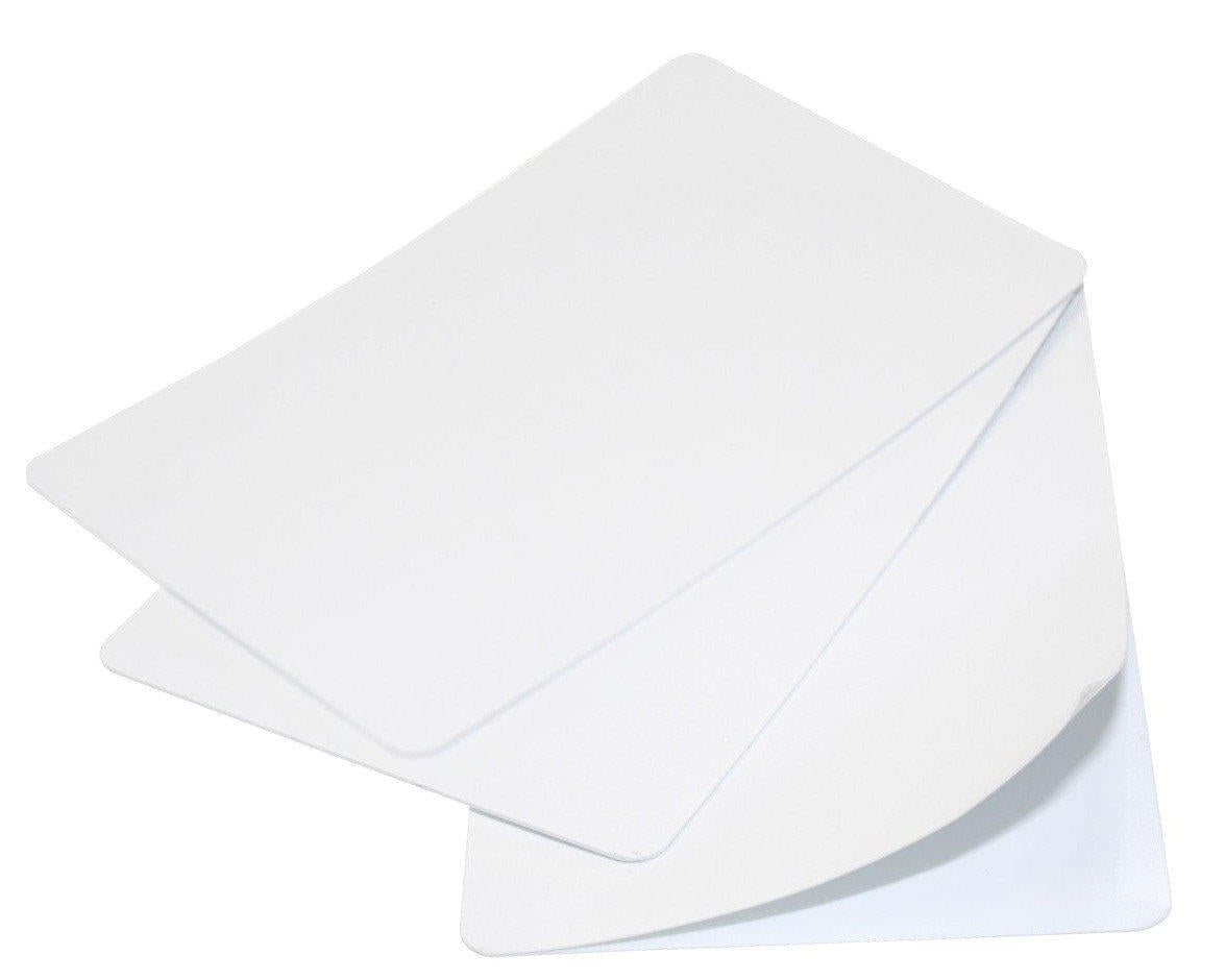 Blank White Self-Adhesive 320­/400/480-Micron Plastic Cards (Pack of 1 ...