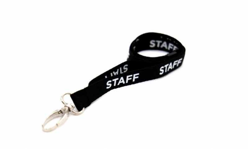 Recycled 15mm Staff Pre Printed Lanyards with Metal Lobster Clip or Plastic J Clip (Pack of 100)