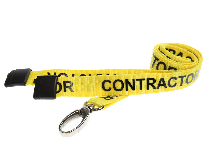 Recycled 15mm Contractor Lanyards with Metal Lobster Clip or Plastic J Clip (Pack of 100)