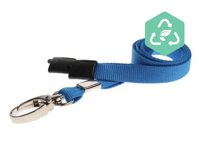 Recycled 10mm Plain Lanyards with Metal Lobster Clip or Plastic J Clip (Pack of 100)