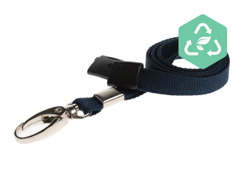 Recycled 10mm Plain Lanyards with Metal Lobster Clip or Plastic J Clip (Pack of 100)